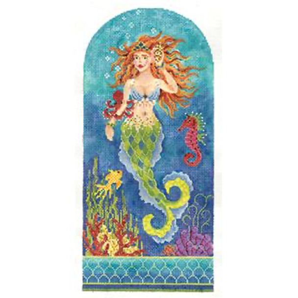 KCN949-18 Marina the Deep Sea Mermaid 5.2"w x 11.3"h - 18 Mesh Kelly Clark Needlepoint