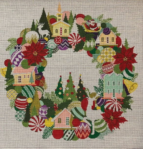 ASIT390	Christmas Wreath	16X16	13 Mesh A Stitch In Time