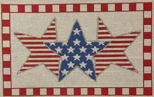 ASIT267	4th of July Stars	15X9	 13 Mesh A Stitch In Time