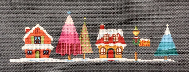 ASIT202e Coral House Pink Tree 12X3.5	 With Stitch Guide	18 Mesh A Stitch In Time