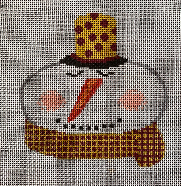 ASIT252	Snowman cardinal gold  5X5	18 Mesh A Stitch In Time