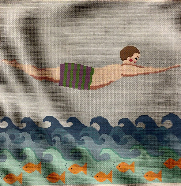 ASIT315	Swim man	18	10X10 18 Mesh A Stitch In Time