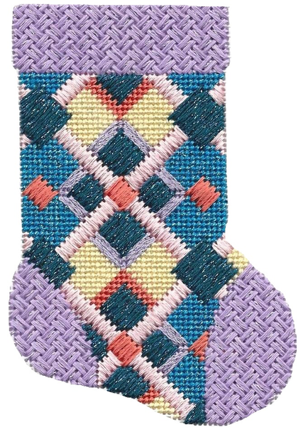 ASIT190 Lav/ blue mini sock 3.5 X 5 18 Mesh A Stitch In Time