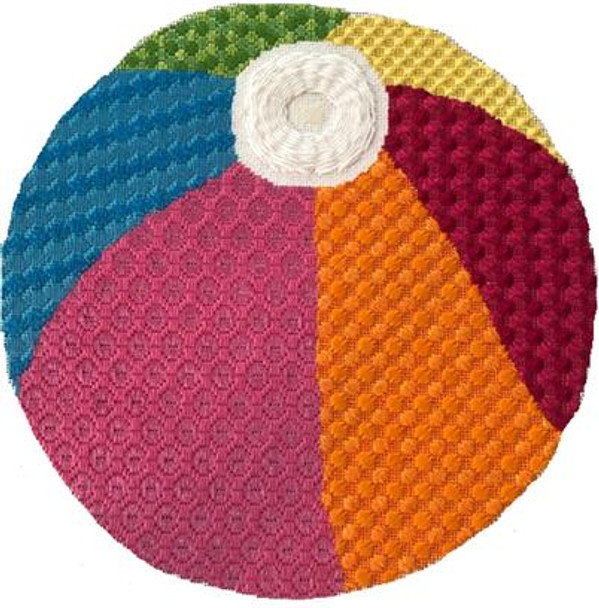 ASIT316 BeachBall With Stitch Guide.  Shown Stitched 13X13 13 Mesh A Stitch In Time