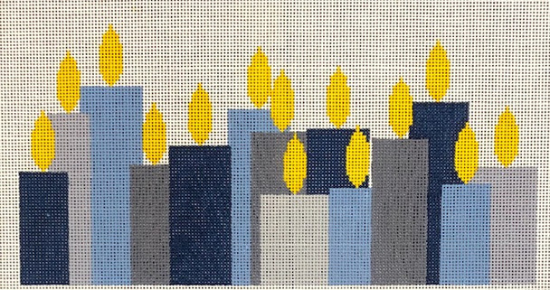 ASIT018B Channukah Candles 13 mesh 12X6  A Stitch In Time
