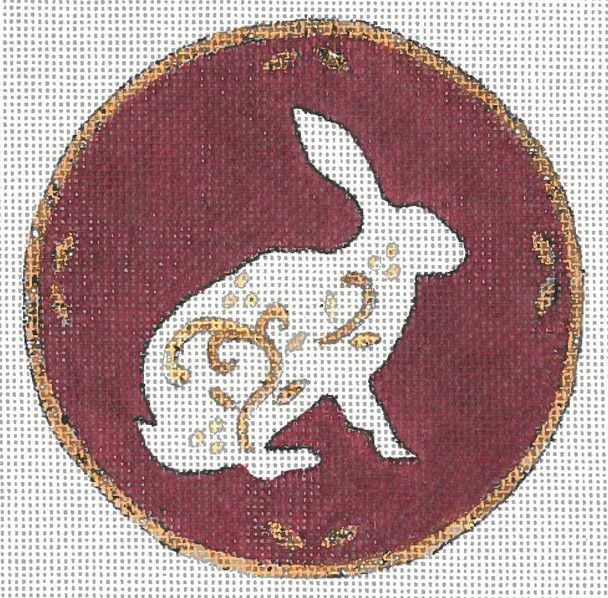 JG-148 Rabbit Ornament 18ct, 4.5” Diameter  Janice Gaynor