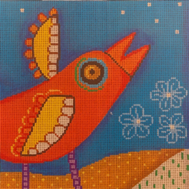 11751	TPOW	Small orange bird 08 x 08 13 Mesh Patti Mann