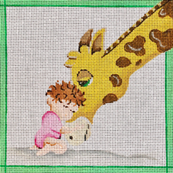 31007G JUV Baby hugging giraffe  pink 06 x 06	18 Mesh Patti Mann