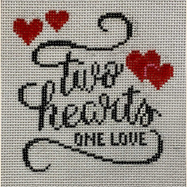 4223 SMALL TWO HEARTS, ONE LOVE  4x 4 18 Mesh Alice Peterson Designs