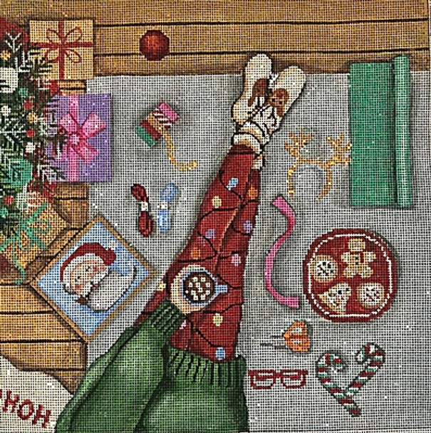 GEP331 #Happy Stitching Christmas Morning 10 x 10 18 Mesh Gayla Elliott