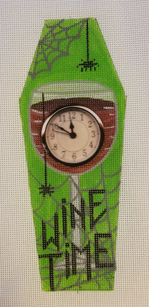 CCA4 Wine Time Clock Not Included Cheryl Schaeffer And Annie Lee Designs 13 Mesh Coffin Clock