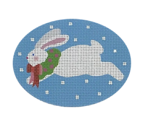 BN05 Jumping Bunny w/wreath 3.25 x 4.25 18m Pepperberry Designs