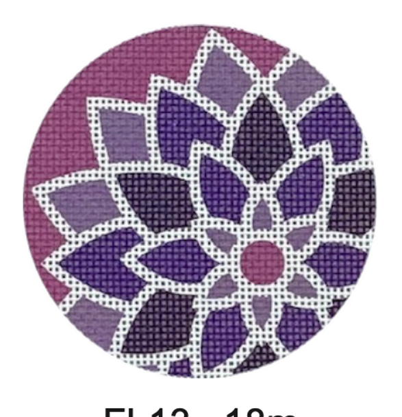 FL13 3" dia Graphic flower, Purple 18 Mesh Pepperberry Designs