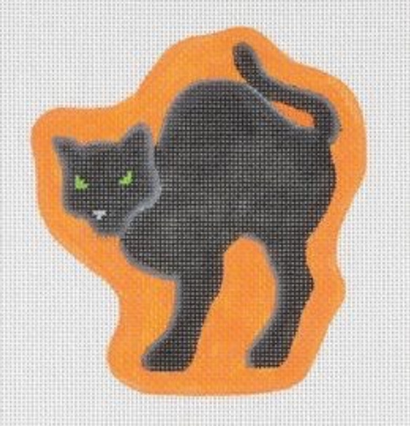 HWL02  Arched Cat With Stitch Guide 4.5 x 4.75 18 Mesh Pepperberry Designs 