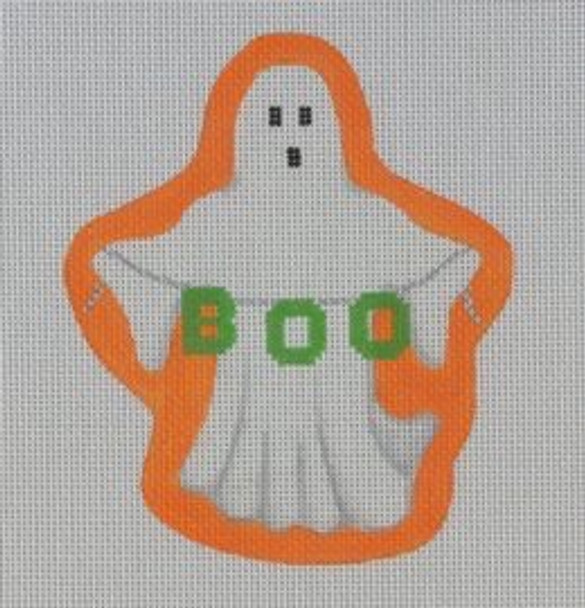 HWL08 Boo Ghost 4.25 x 5 18 Mesh With Stitch Guide Pepperberry Designs 