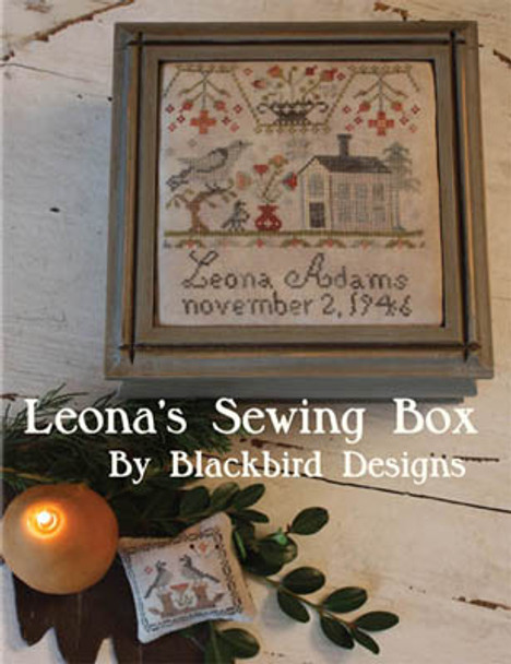 Leona's Sewing Box by Blackbird Designs Top: 90w x 93h, Pinkeep: 39w x 33h 14-2692