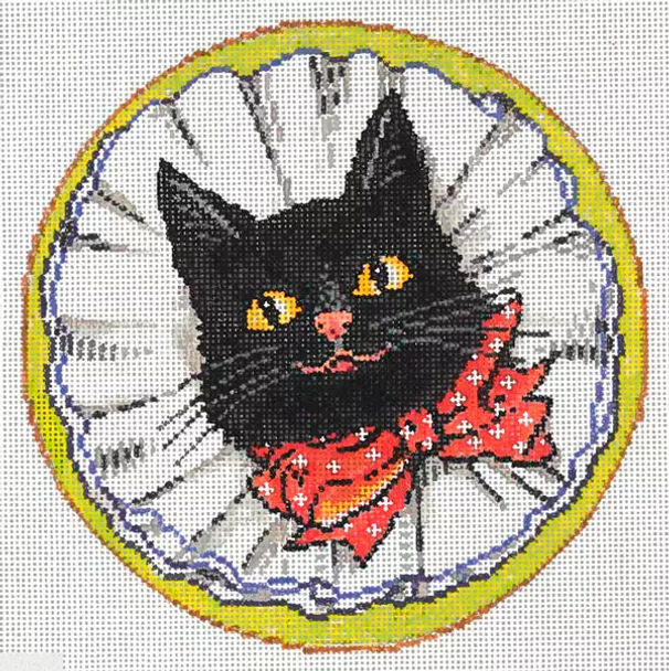 Chester Cat 18ct   6.5″ Diameter  Once In A Blue Moon By Sandra Gilmore 18-1262