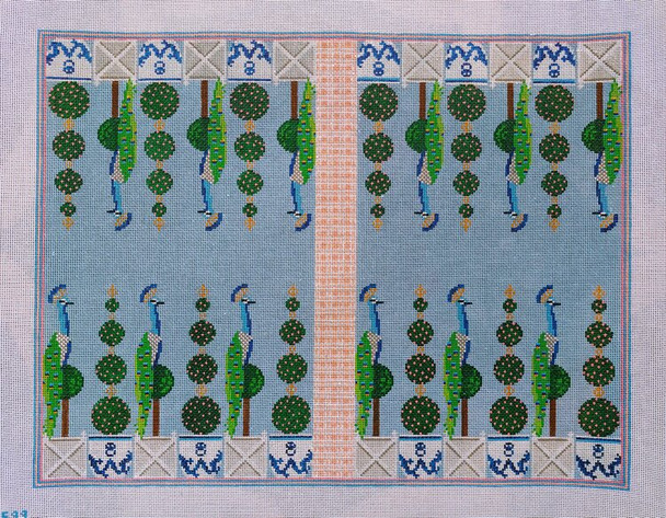 AF99	Peacock Backgammon Board	20.5 x 15 14 Mesh Anne Fisher Needlepoint, llc