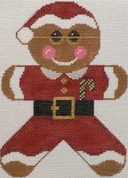 RD 200-10 Mini Gingerbread Santa6"x4.5" Rachel Donley Needlepoint Designs