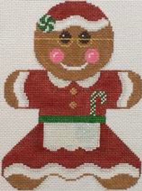 RD 200-11 Mini Gingerbread Mrs Claus  5"x4"Rachel Donley Needlepoint Designs