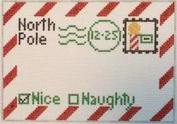 RD 243 North Pole Mini Letter 18M 3.5"x5.5"- with name personalization Rachel Donley Needlepoint Designs