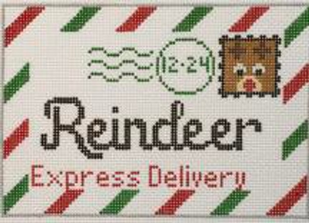 RD 245 Reindeer Mini Letter 18M 3.5"x5.5" Rachel Donley Needlepoint Designs