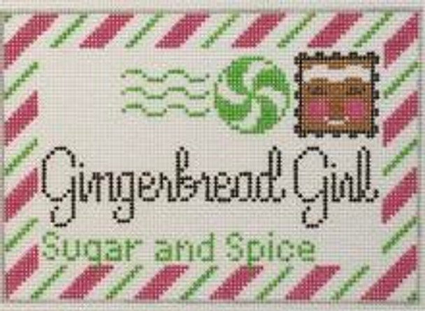 RD 247 Gingerbread Girl Mini Letter 18M 3.5"x5.5" Rachel Donley Needlepoint Designs