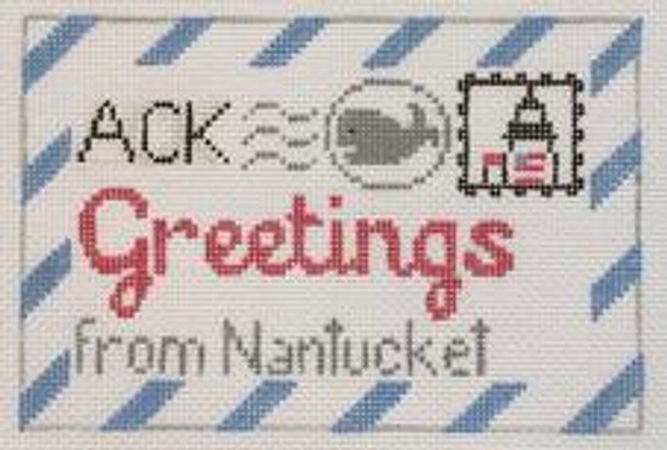 RD 183 Nantucket Mini Letter 18M  3.5"x5.5" Rachel Donley Needlepoint Designs