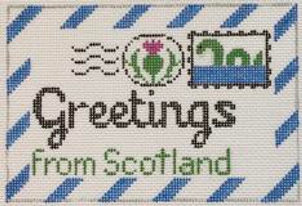 RD 226 Scotland Mini Letter 18M 3.5"x5.5" Rachel Donley Needlepoint Designs