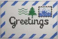 RD 262 Blank MOUNTAIN Mini Letter 18M 3.5"x5.5"  ​Add a mountain or ski town destination Rachel Donley Needlepoint Designs