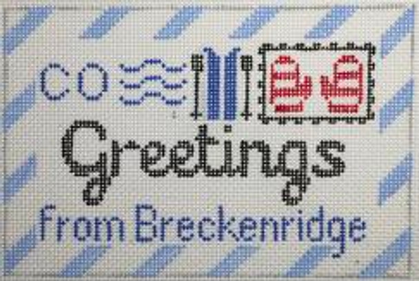 RD 264 Greetings..Breckenridge Letter  18M 3.5"x5.5" Rachel Donley Needlepoint Designs