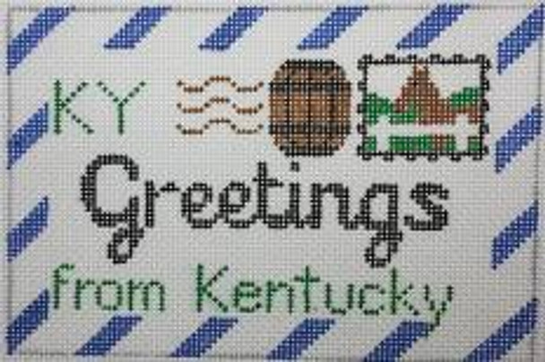 RD 265 Kentucky Mini Letter 18M 3.5"x5.5" Rachel Donley Needlepoint Designs