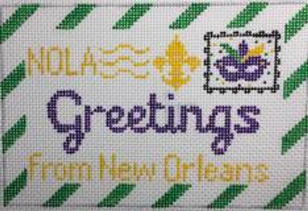 RD 266 New Orleans Mini Letter 18M 3.5"x5.5"18M  Rachel Donley Needlepoint Designs