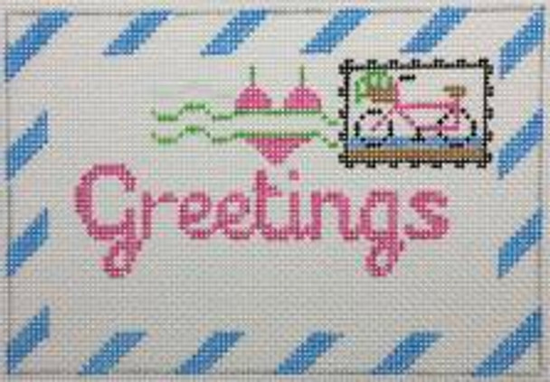 RD 281 Blank BOARDWALK Mini Letter 18M 3.5"x5.5"  ​Add a seaside destination Rachel Donley Needlepoint Designs