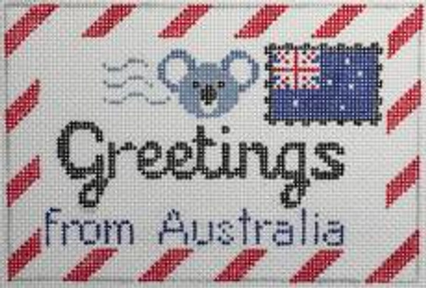 RD 282 Australia Mini Letter 3.5"x5.5" 18M Rachel Donley Needlepoint Designs