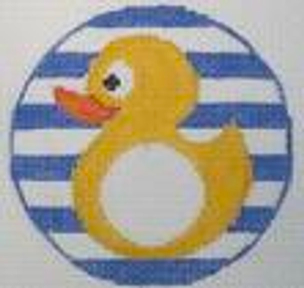 RD 178 Rubber Duck Monogram Round 18M Rachel Donley Needlepoint Designs