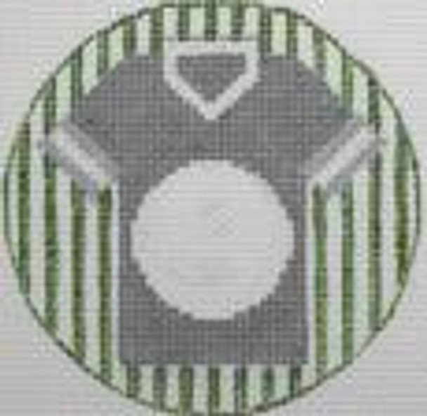 RD 232 Sports Jersey Monogram Round 18M Stitch team colors Rachel Donley Needlepoint Designs