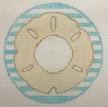 RD 193 Sand Dollar Monogram Round 18 Mesh Rachel Donley Needlepoint Designs