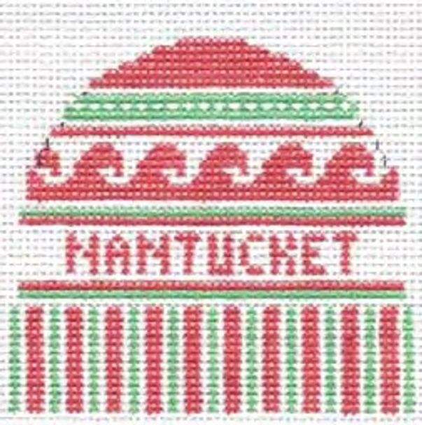 Nantucket Massachusetts Round 3.5 x 4 13 Mesh Doolittle Stitchery H301