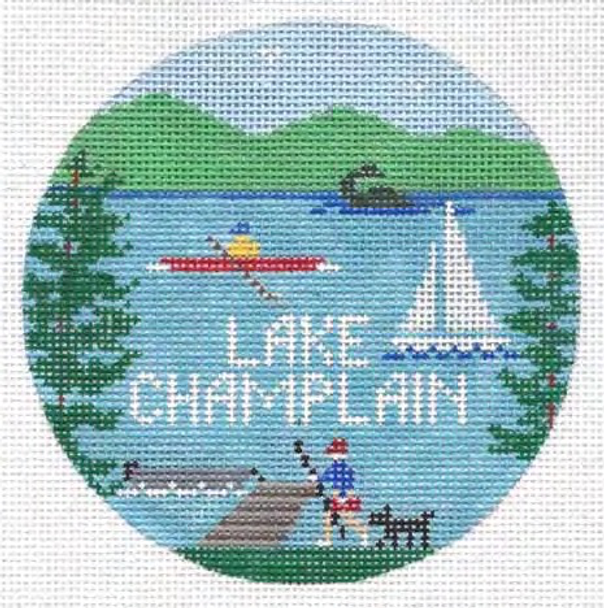 Lake Champlain, VT 4.25 x 4.25 18 Mesh Doolittle Stitchery R501