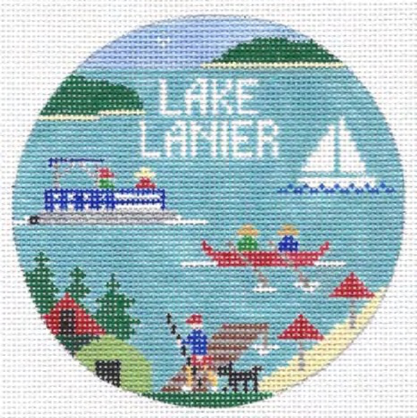Lake Lanier, GA 4.25 x 4.25 18 Mesh Doolittle Stitchery R506