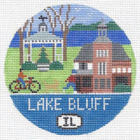Lake Bluff, IL 4.25 x 4.25 18 Mesh Doolittle Stitchery R339