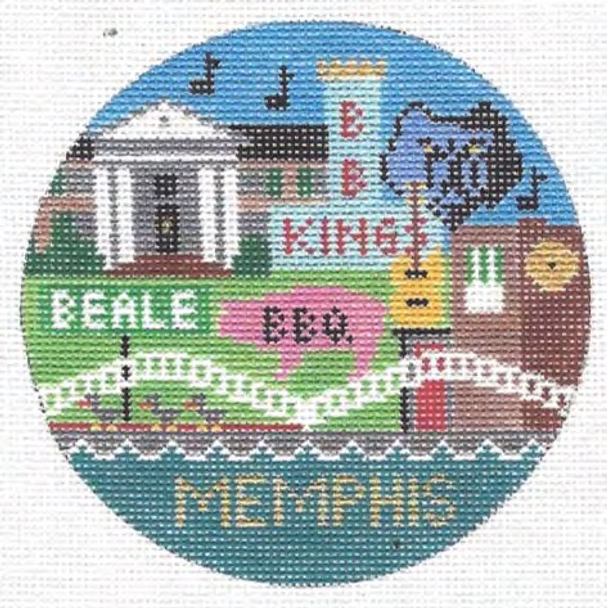 Memphis, TN 4.25 x 4.25 18 Mesh Doolittle Stitchery R338