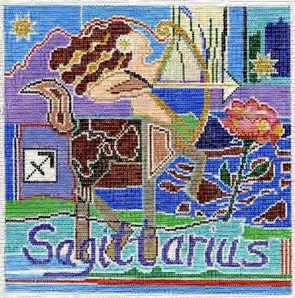 Zodiac Sagittarius 11 x 11 13 Mesh Doolittle Stitchery Z111