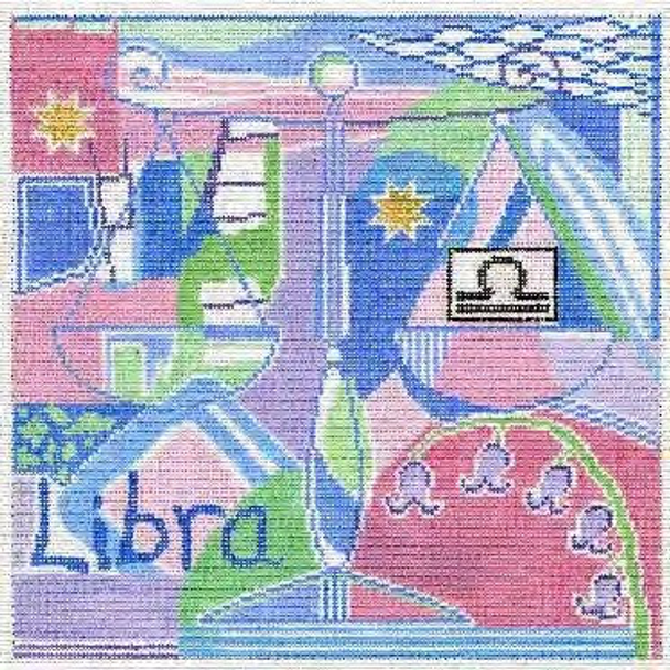 Zodiac Libra 11 x 11 13 Mesh Doolittle Stitchery Z109