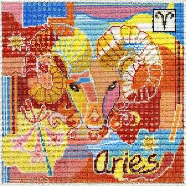 Zodiac Aries 11 x 11 13 Mesh Doolittle Stitchery Z105
