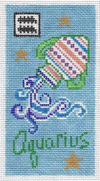 Zodiac Aquarius 3.75 x 7 13 Mesh Doolittle Stitchery EZ104