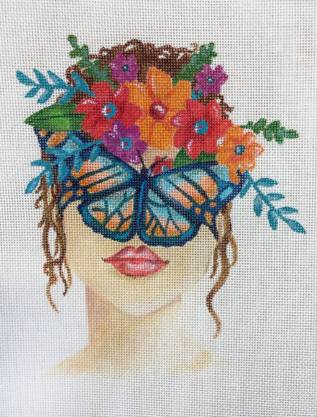 Bloom B9 Butterfly Eyes 7 x 8 18 Mesh Oasis Needlepoint