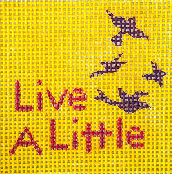 Daily Inspiration INS55 Live A Little 3 x 3 13 Mesh Oasis Needlepoint