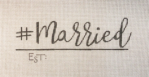 Marital Bliss MB11  #Married 3.5x6 18 Mesh Oasis Needlepoint